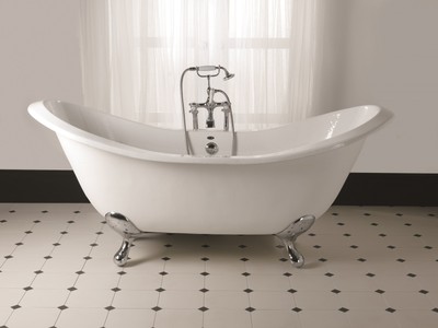Casa Padrino Luxus Jugendstil Badewanne Sheraton Weiß / Silber casa padrino jugendstil badewanne, barock badewanne, luxus freistehende badewanne, badezimmer möbel, acryl badewanne mit stahl beinen, gebogene badewanne