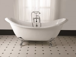 Casa Padrino Luxus Jugendstil Badewanne Sheraton Weiß / Silber casa padrino jugendstil badewanne, barock badewanne, luxus freistehende badewanne, badezimmer möbel, acryl badewanne mit stahl beinen, gebogene badewanne