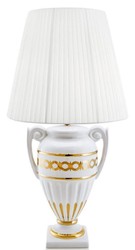 Casa Padrino lampada da tavolo barocco bianco / oro Ø 40 x H. 75 cm - Lampada da Salotto in Ceramica in Stile Barocco