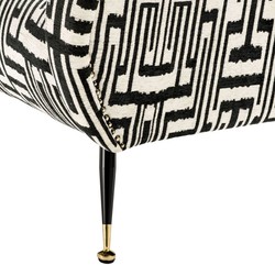 Casa Padrino luxury armchair black / white / brass 80 x 90 x H. 88 cm - Living Room Armchair - Living Room Furniture