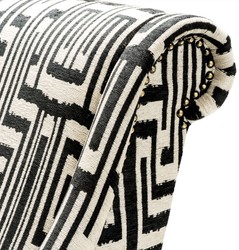 Casa Padrino luxury armchair black / white / brass 80 x 90 x H. 88 cm - Living Room Armchair - Living Room Furniture