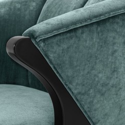 Casa Padrino sillón de diseño verde egeo / negro / latón 71,5 x 79,5 x H. 77 cm - Muebles de Lujo