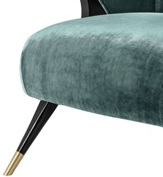 Casa Padrino sillón de diseño verde egeo / negro / latón 71,5 x 79,5 x H. 77 cm - Muebles de Lujo