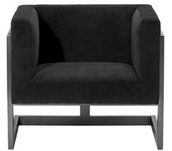 Casa Padrino fauteuil de club de luxe en velours noir / bronze 86 x 70 x H. 74 cm - Qualité de Luxe