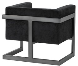 Casa Padrino fauteuil de club de luxe en velours noir / bronze 86 x 70 x H. 74 cm - Qualité de Luxe