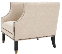 Casa Padrino poltrona da salotto di lusso sabbia / nero / ottone 75 x 80 x H. 75 cm - Mobili di Lusso