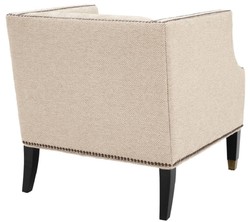 Casa Padrino poltrona da salotto di lusso sabbia / nero / ottone 75 x 80 x H. 75 cm - Mobili di Lusso