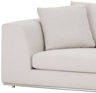 Casa Padrino Luxus Sofa mit 6 Kissen Naturfarben / Silber 317 x 112 x H. 84 cm - Luxus Wohnzimmer Möbel
