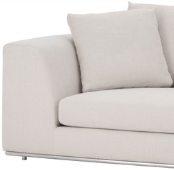 Casa Padrino sofá de lujo con 6 cojines natural / plata 317 x 112 x H. 84 cm - Muebles de Salón de Lujo