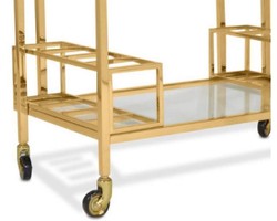 Casa Padrino carrello di lusso oro 80 x 48 x H. 77 cm - Carrello da Portata in Acciaio Inossidabile con Lastre di Vetro Temperato - Accessori per Hotel e Gastronomia