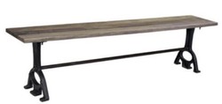 Casa Padrino bench in industrial design brown / black 180 x 33 x H. 46 cm - Solid Wood Bench - Garden Bench - Furniture in Industrial Design