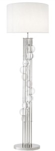 Casa Padrino luxury floor lamp silver / white Ø 48 x H. 176 cm - Designer Lamp with Crystal Glass - Luxury Living Room Lamp