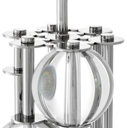 luxus stehleuchte, luxus stehlampe, stehleuchte mit kristallglas, stehleuchte silber, runde stehlampe, silberne lampe, wohnzimmer lampe, designer stehleuchte