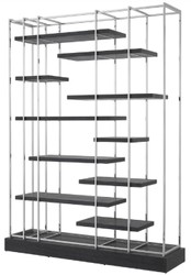 Casa Padrino Cabinet Mensola di Lusso Nero / Argento 166 x 45 x H. 222 cm - Mobile da Soggiorno - Mobili di Lusso
