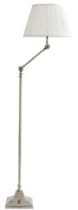 Casa Padrino luxury floor lamp with swivel arm silver / white Ø 30 x H. 115-143 cm - Height Adjustable Living Room Lamp