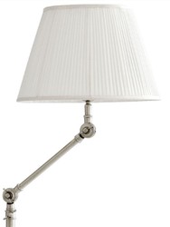Casa Padrino lámpara de pie de lujo con brazo giratorio plata / blanco Ø 30 x H. 115-143 cm - Lámpara de Salón Ajustable en Altura