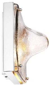 Casa Padrino Designer Wandleuchte Silber 26 x 19 x H. 26 cm - Designer Lampe mit handgefertigtem Glas
