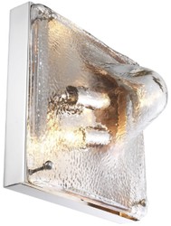 Casa Padrino lampada da parete di design argento 26 x 19 x H. 26 cm - Lampada di Design con Vetro Lavorato a Mano