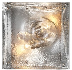 Casa Padrino lampada da parete di design argento 26 x 19 x H. 26 cm - Lampada di Design con Vetro Lavorato a Mano