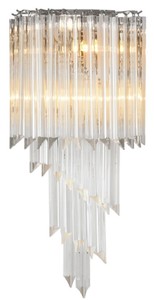 Casa Padrino lámpara de pared de vidrio de lujo plata / vidrio transparente 30 x 14,5 x H. 64,5 cm - Luz de Salón - Calidad de Lujo