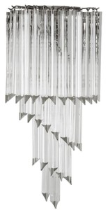 Casa Padrino Luxus Glas Wandleuchte Silber / klares Glas 30 x 14,5 x H. 64,5 cm - Wohnzimmer Leuchte - Luxus Qualität