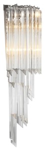 Casa Padrino Luxus Glas Wandleuchte Silber / klares Glas 30 x 14,5 x H. 64,5 cm - Wohnzimmer Leuchte - Luxus Qualität