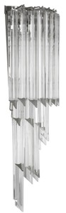 Casa Padrino Luxus Glas Wandleuchte Silber / klares Glas 30 x 14,5 x H. 64,5 cm - Wohnzimmer Leuchte - Luxus Qualität