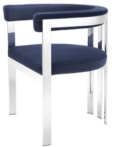 luxus esszimmerstuhl, esszimmerstuhl mit armlehnen, edelstahl esszimmerstuhl, samt esszimmerstuhl, esszimmerstuhl mitternachts blau, designer esszimmerstuhl
