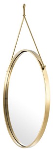Casa Padrino Luxus Edelstahl Wandspiegel Gold Ø 65 x 3 x H. 97 cm - Garderoben Spiegel - Wohnzimmer Spiegel - Schlafzimmer Spiegel - Luxus Qualität