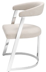 Casa Padrino designer chair with armrests natural / silver 53.5 x 49 x H. 78 cm - Dining Chair - Office Chair - Designer Furniture