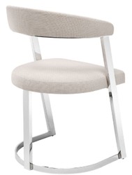 Casa Padrino designer chair with armrests natural / silver 53.5 x 49 x H. 78 cm - Dining Chair - Office Chair - Designer Furniture