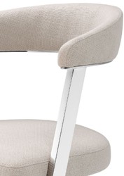 Casa Padrino designer chair with armrests natural / silver 53.5 x 49 x H. 78 cm - Dining Chair - Office Chair - Designer Furniture