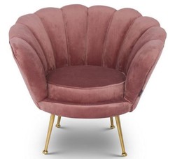 Casa Padrino sillón de terciopelo infantil de diseño rosa / latón 96 x 79 x H. 78 cm - Muebles Infantiles de Lujo