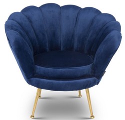 Casa Padrino fauteuil design en velours pour enfants bleu / laiton 96 x 79 x H. 78 cm - Meubles pour Enfants de Luxe