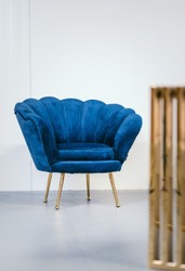 Casa Padrino fauteuil design en velours pour enfants bleu / laiton 96 x 79 x H. 78 cm - Meubles pour Enfants de Luxe