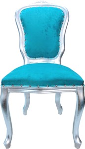 Casa Padrino Barock Luxus Esszimmer Stuhl Türkis Silber Hellblau Luxusstuhl Barockstuhl Baroque Dining Room Chair turquoise silver furniture interior skyblue Möbel Casa Padrino Barock Luxus Esszimmer Stuhl Türkis Silber Hellblau Luxusstuhl Barockstuhl Baroque Dining Room Chair turquoise silver furniture interior skyblue Möbel