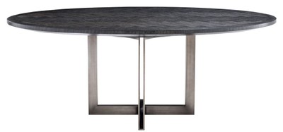 Casa Padrino Luxus Esstisch Schwarz / Bronze 200 x 120 x H. 76 cm - Ovaler Küchentisch - Luxus Esszimmer Möbel