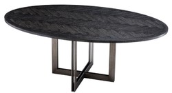 luxus esstisch, massivholz tisch, massivholz küchentisch, ovaler esstisch, esstisch schwarz bronze, küchentisch oval, esszimmer tisch, esszimmer möbel, küchenmöbel