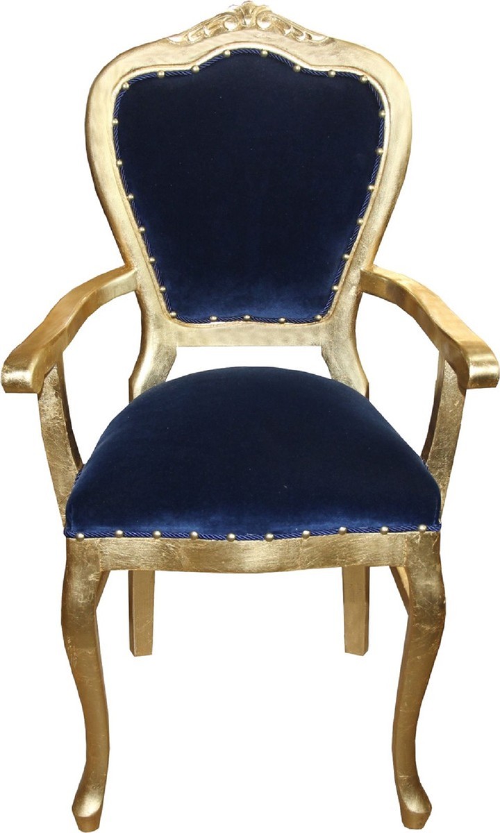 Casa Padrino Set di Sala da Pranzo Barocco di Lusso Blu Reale / Oro - 1 Tavolo da Pranzo con Piano in Vetro e 6 Sedie - Mobili per Sala da Pranzo Barocco - Made in Italy - Collezione di Lusso Casa Padrino Set di Sala da Pranzo Barocco di Lusso Blu Reale / Oro - 1 Tavolo da Pranzo con Piano in Vetro e 6 Sedie - Mobili per Sala da Pranzo Barocco - Made in Italy - Collezione di Lusso