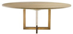 Casa Padrino luxury dining table nature / brass 200 x 120 x H. 76 cm - Oval Kitchen Table - Luxury Dining Room Furniture