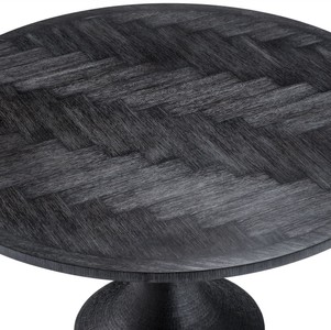 Casa Padrino Luxus Esstisch Schwarz Ø 140 x H. 76 cm - Runder Küchentisch - Luxus Esszimmer Möbel