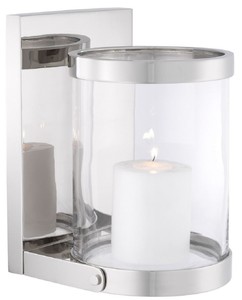 Casa Padrino porte-bougie mural de luxe argent 17,5 x 19,5 x H. 25,5 cm - Bougeoir Mural - Accessoires Déco