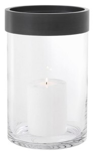 Casa Padrino porte-bougie de luxe bronze Ø 20 x H. 31,5 cm - Porte-Bougie en Verre Rond avec Bague en Aluminium - Collection de Luxe