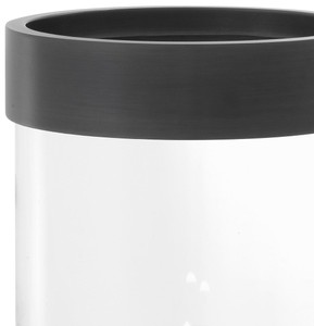 Casa Padrino Luxus Kerzenleuchter Bronze Ø 20 x H. 31,5 cm - Runder Glas Kerzenleuchter mit Aluminium Ring - Luxus Kollektion