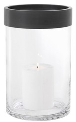 Casa Padrino luxury hurricane bronze Ø 20 x H. 31.5 cm - Round Glass Candle Holder with Aluminum Ring - Luxury Collection
