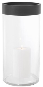 Casa Padrino porte-bougie de luxe bronze Ø 20,5 x H. 41,5 cm - Porte-Bougie en Verre Rond avec Bague en Aluminium - Qualité de Luxe