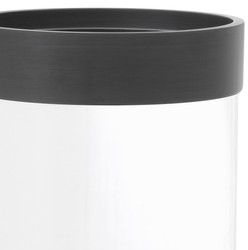 Casa Padrino portacandele di lusso bronzo Ø 20,5 x H. 41,5 cm - Portacandele in Vetro Tondo con Anello in Alluminio - Qualità di Lusso
