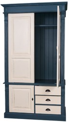 landhausstil kleiderschrank antik blau, landhausstil schlafzimmerschrank, landhausstil schrank, antik blauer schlafzimmerschrank, massivholz kleiderschrank, massivholz schlafzimmerschrank, landhausstil schlafzimmer möbel