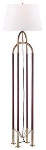 Casa Padrino luxury floor lamp antique brass / brown / white Ø 50.8 x H. 172.7 cm - Noble Metal Lamp with High Quality Leather and Linen Lampshade - Luxury Quality
