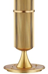 Casa Padrino luxury table lamp antique brass / white Ø 38 x H. 71 cm - Table Light with Round Linen Lampshade